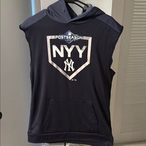 Yankees Postseason Sleeveless Hoodie - Dark Blue